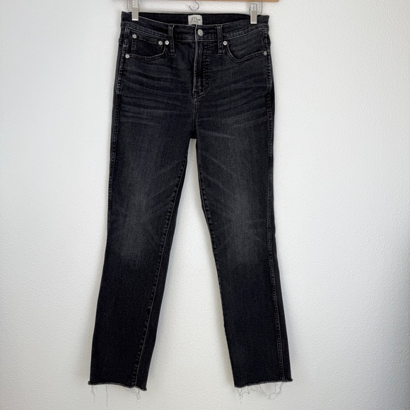 J. Crew Denim 9” Vintage Straight Charcoal Jeans Denim 28 Raw Hem - Picture 2 of 8